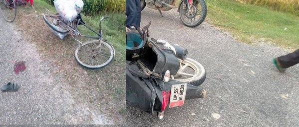 रुपन्देहीको गैडहवामा मोटरसाइकल दुर्घटना, ४ जना घाइते १ जनाको अवस्था गम्भिर