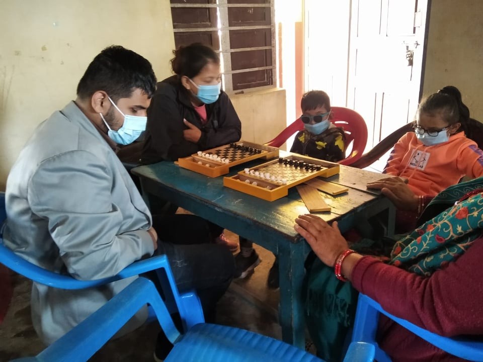 दृष्टिबिहिन अपाङ्गता भएका व्यक्तिहरुको निम्ति चेस खेलकुद तालिम