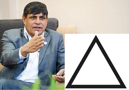 रुपन्देही १ का उमेद्वार घनश्याम भुसालको चुनाव चिन्ह त्रिभुज