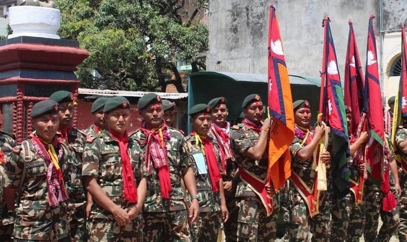 सेनाको पदयात्रा टोली तानसेनमा