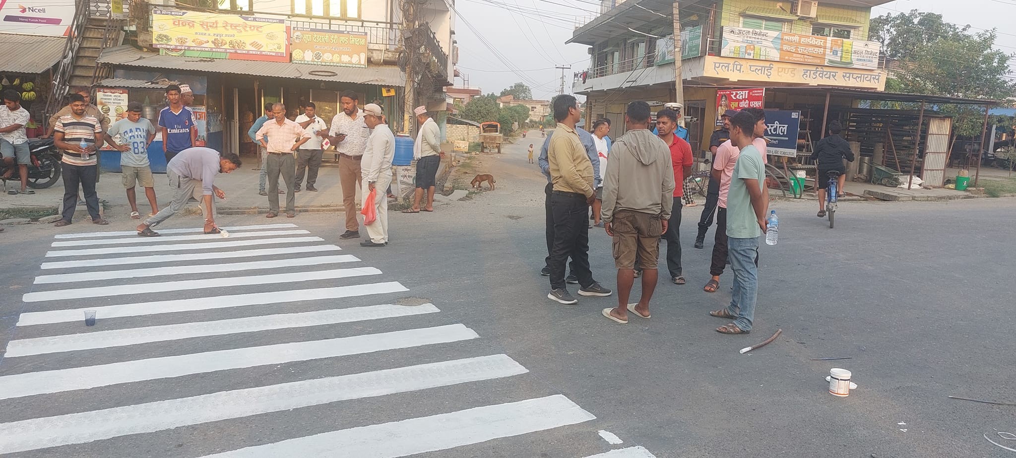 राष्ट्रिय युवा संघद्वारा स्थापना दिवसको अवसरमा जेब्राक्रसिङ्गको निर्माण