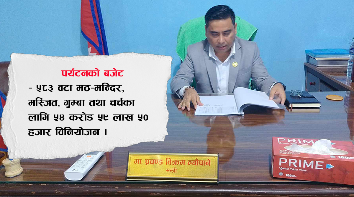 लुम्बिनीको पर्यटन बजेट मठ-मन्दिरमय