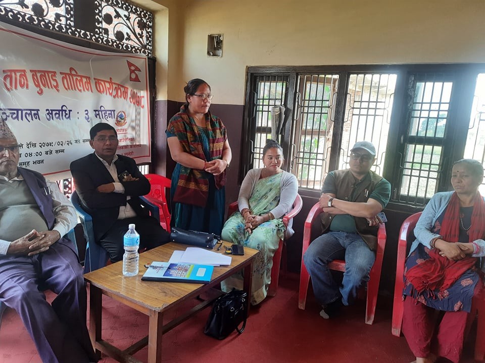 कञ्चनका महिलाहरुलाई सिपयुक्त बनाउन हाते तान बुनाई तालिम संचालन