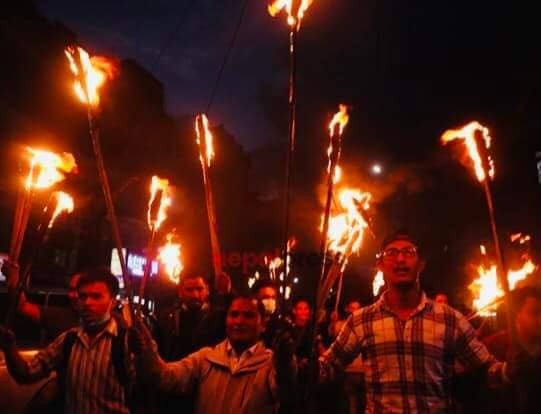 नेपाल बन्दको पुर्व सन्ध्यामा रांके जुलुस