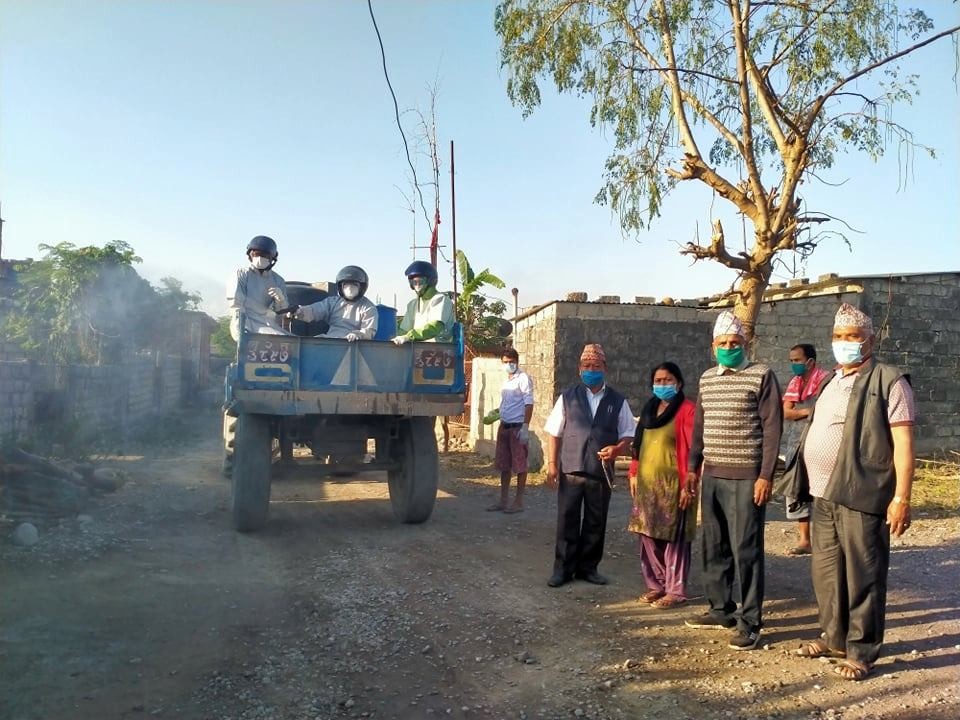 कोरोना भाइरसको संक्रमण रोकथाम तथा नियन्त्रणको लागि किटनाशक औषधी छर्कियो