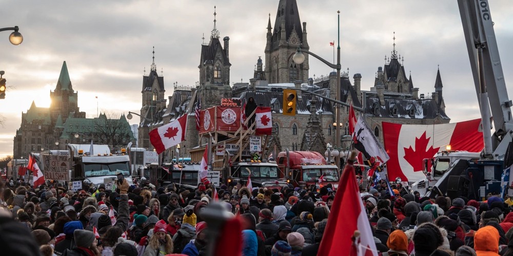 ट्रक चालकको हड्तालका कारण क्यानडा र अमेरिकामा नयाँ संकट