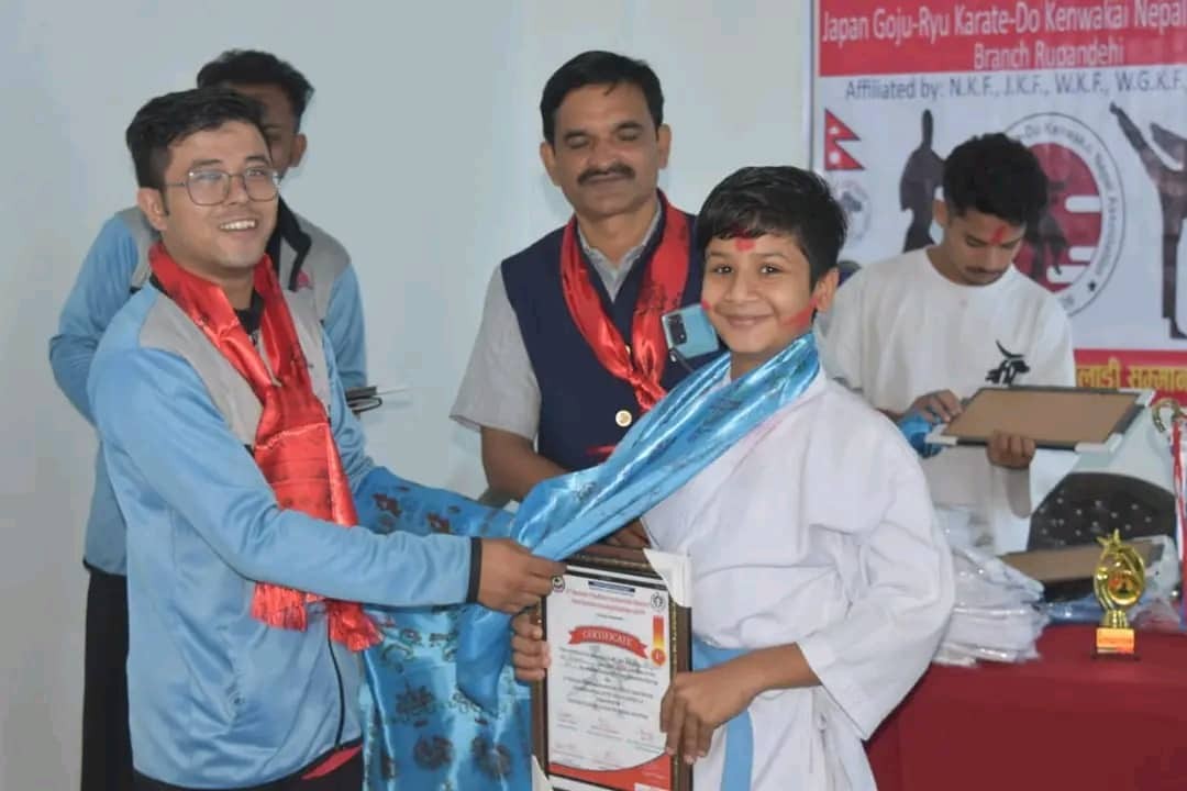 शुद्धोदनमा कराँते खेलाडी सम्मान तथा शुभकामना आदान प्रदान कार्यक्रम सम्पन्न