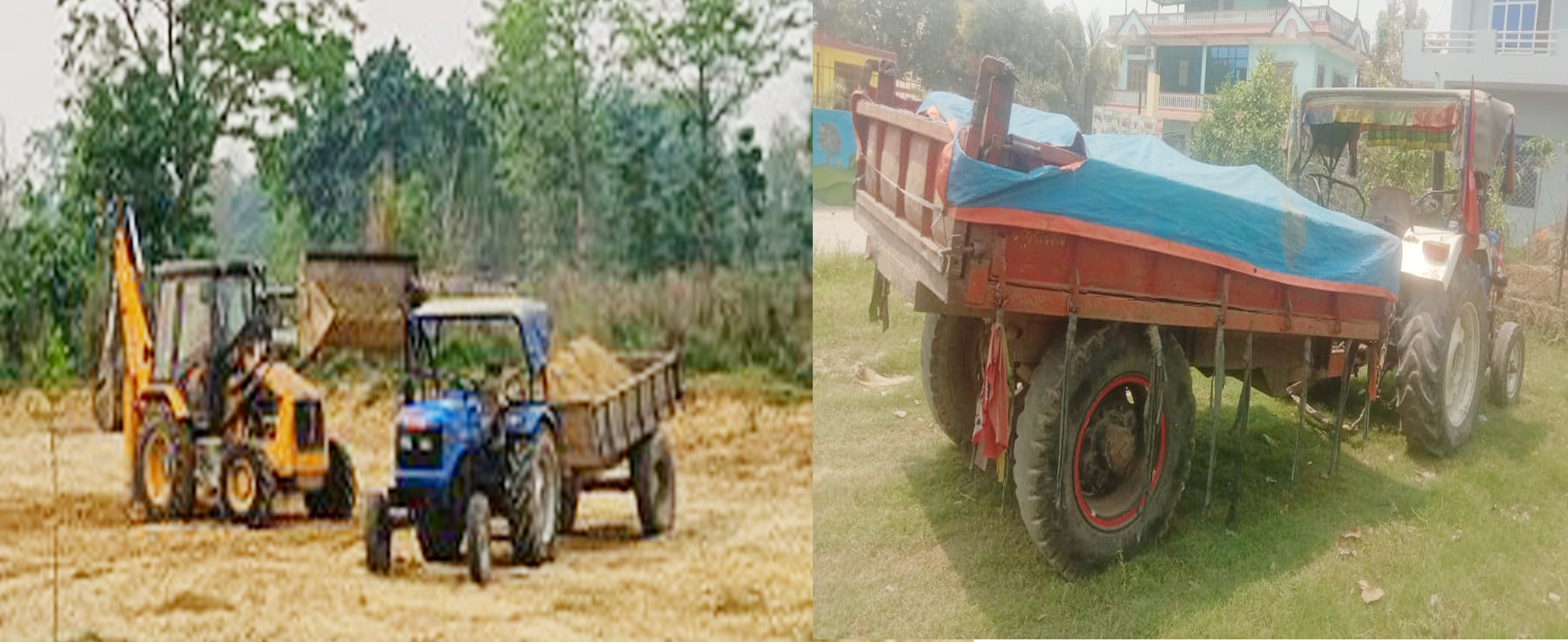 प्रहरीद्वारा अबैध नदिजन्य पदार्थ र माटो उत्खनन कार्यमा संलग्न सवारी साधन नियन्त्रण