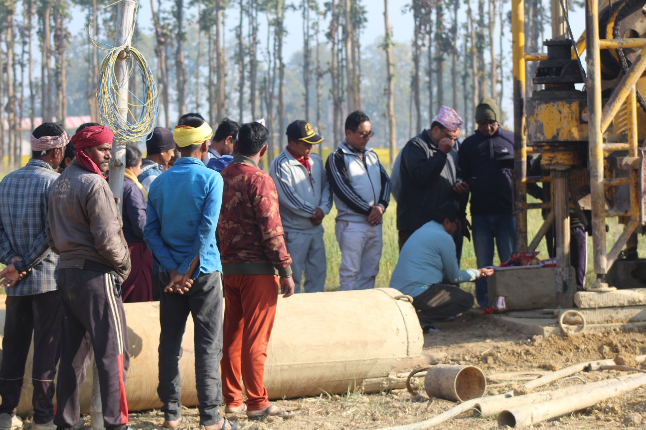 रुद्रपुर खानेपानीमा पाचौं बोरिङ्ग गाडिदै