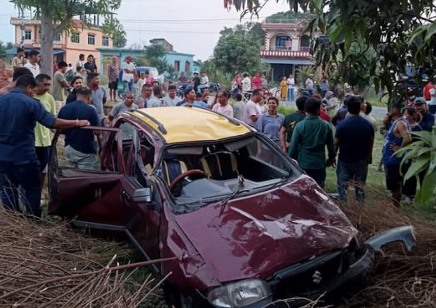 कञ्चनमा कार दुर्घटना, मानवीय क्षति भने भएन