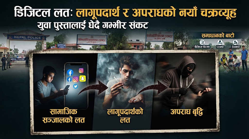अपराध, लागू औषध, सामाजिक संजाल अनि मोबाइल लतको त्रिकोण र समाधानको बाटो 