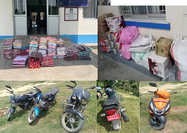 भन्सार छलीका बिभिन्न अबैध सामान प्रहरीको नियन्त्रणमा